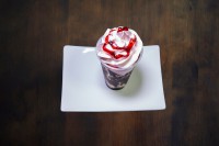 Pastel frió en vaso